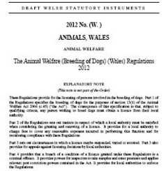 Animal Welfare (Breeding of Dogs) (Wales) Regulations 2012